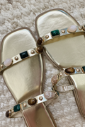 Gemstone Embellished Flat Sandal