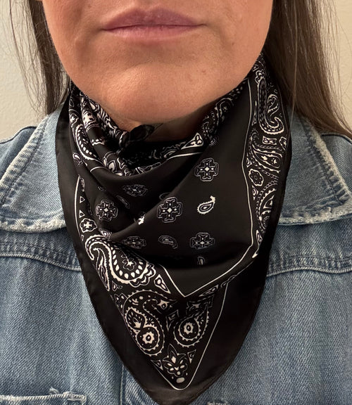Black Satin Bandana