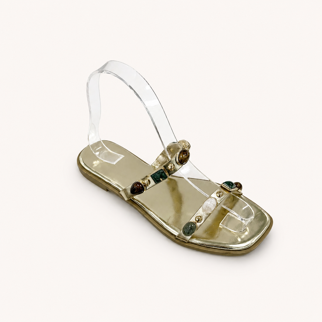 Gemstone Embellished Flat Sandal