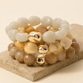 Gold and Marble Acrylic Beads Bracelet