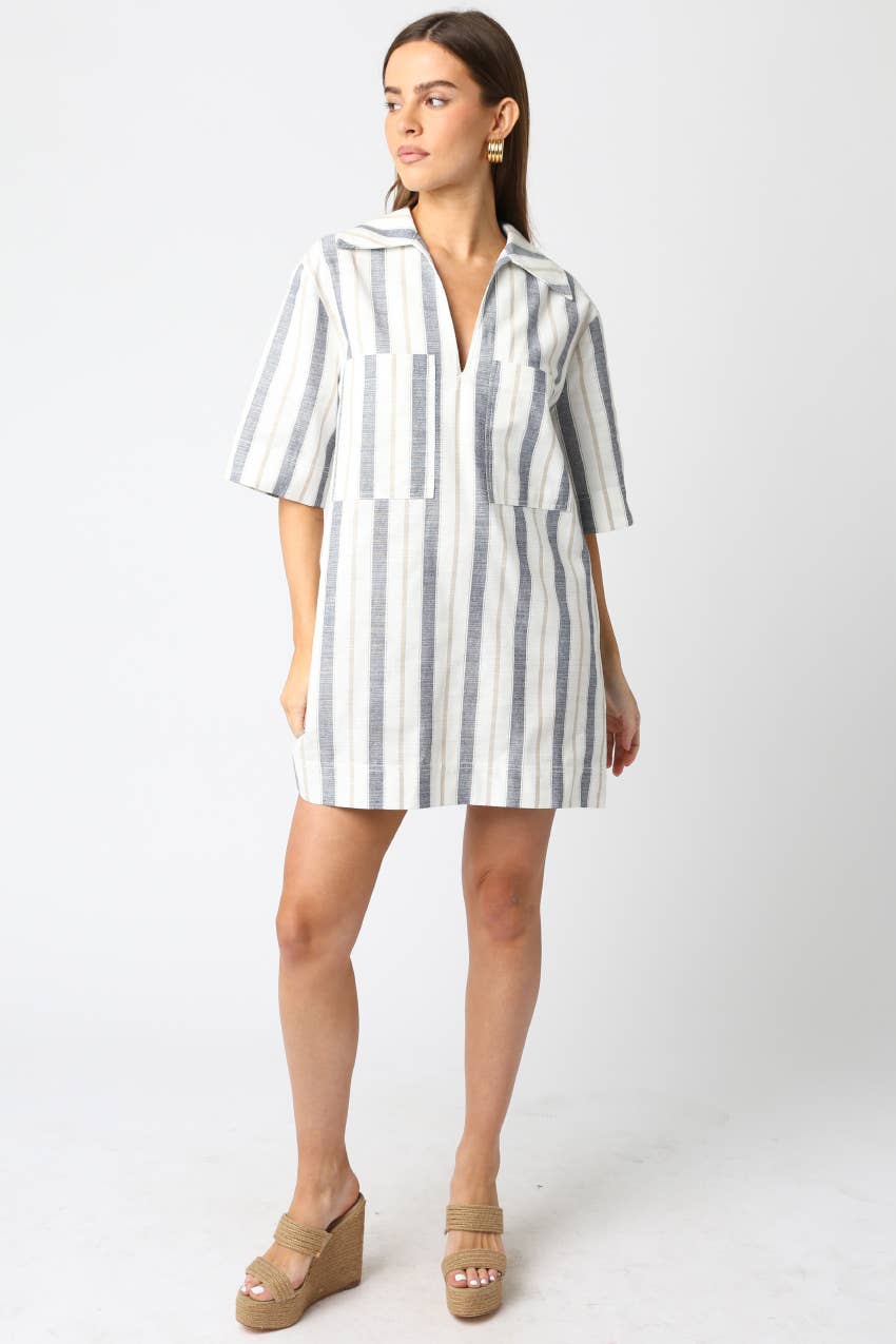 Jules Striped  Shirt Dress