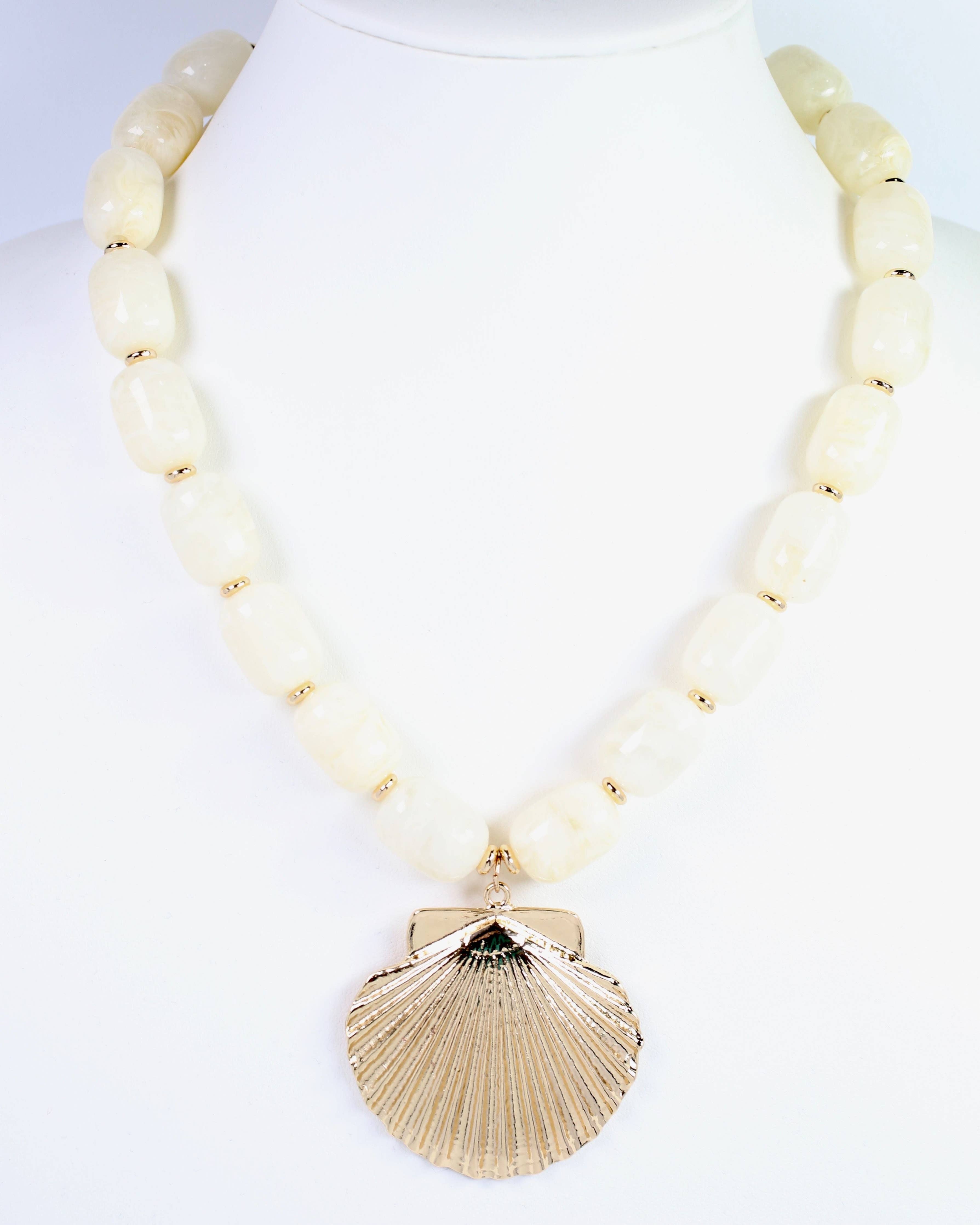 Bega Marble Beaded Shell Necklace