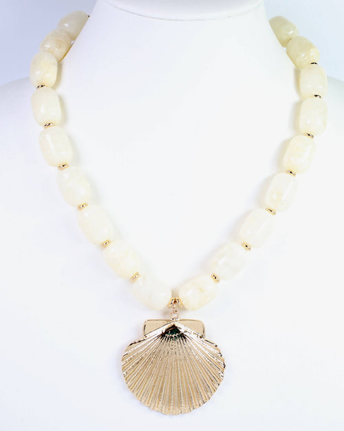 Bega Marble Beaded Shell Necklace