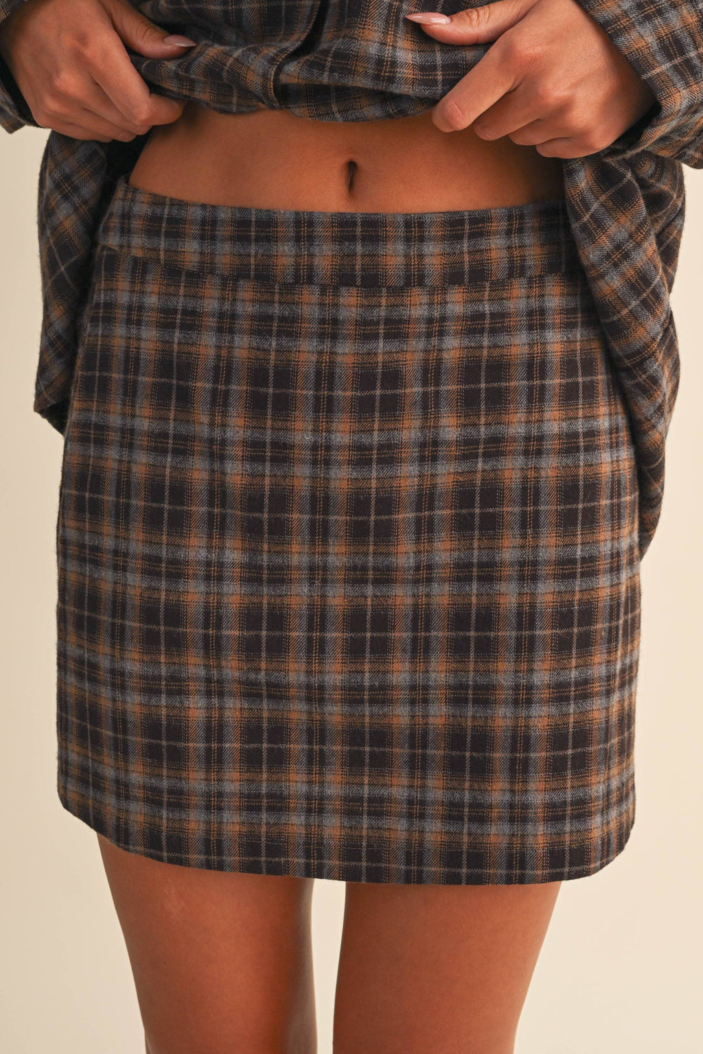 Harper Plaid Button Down and Skirt Set