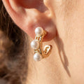 Pearl Bead Mini Hoop Earrings