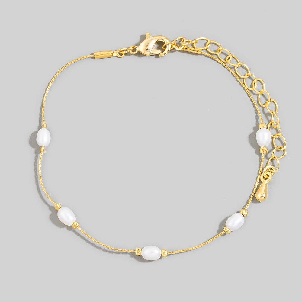 Dainty Chain Pearl Bracelet