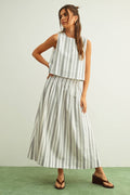 Blake Smocked Stripe Skirt