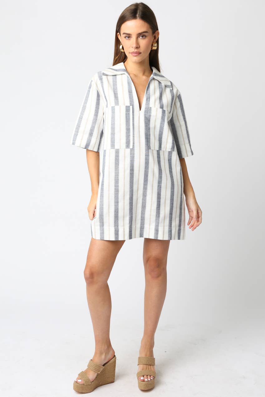 Jules Striped  Shirt Dress