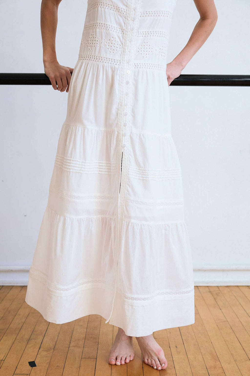 Tiered Woven Maxi with Lace Trim