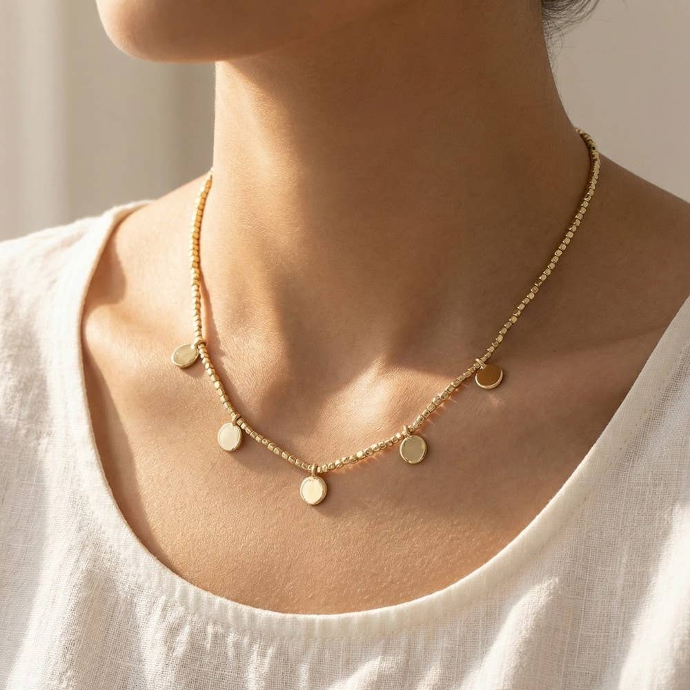 Beaded Coin Necklace