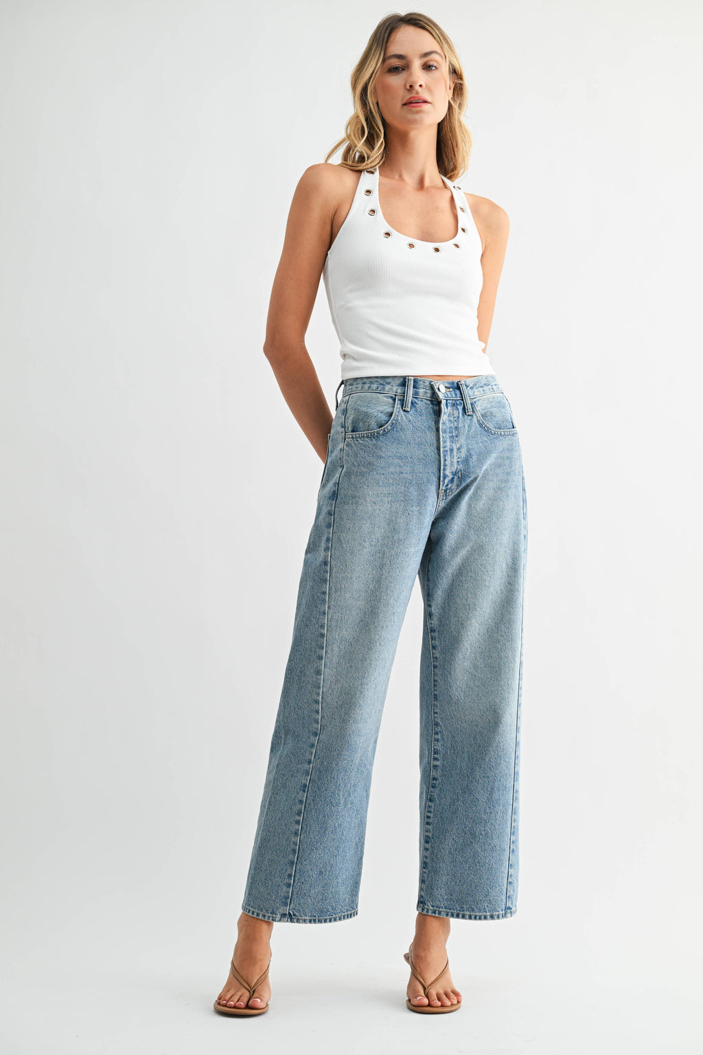 Lindsey Twist Seam Barrel Jean