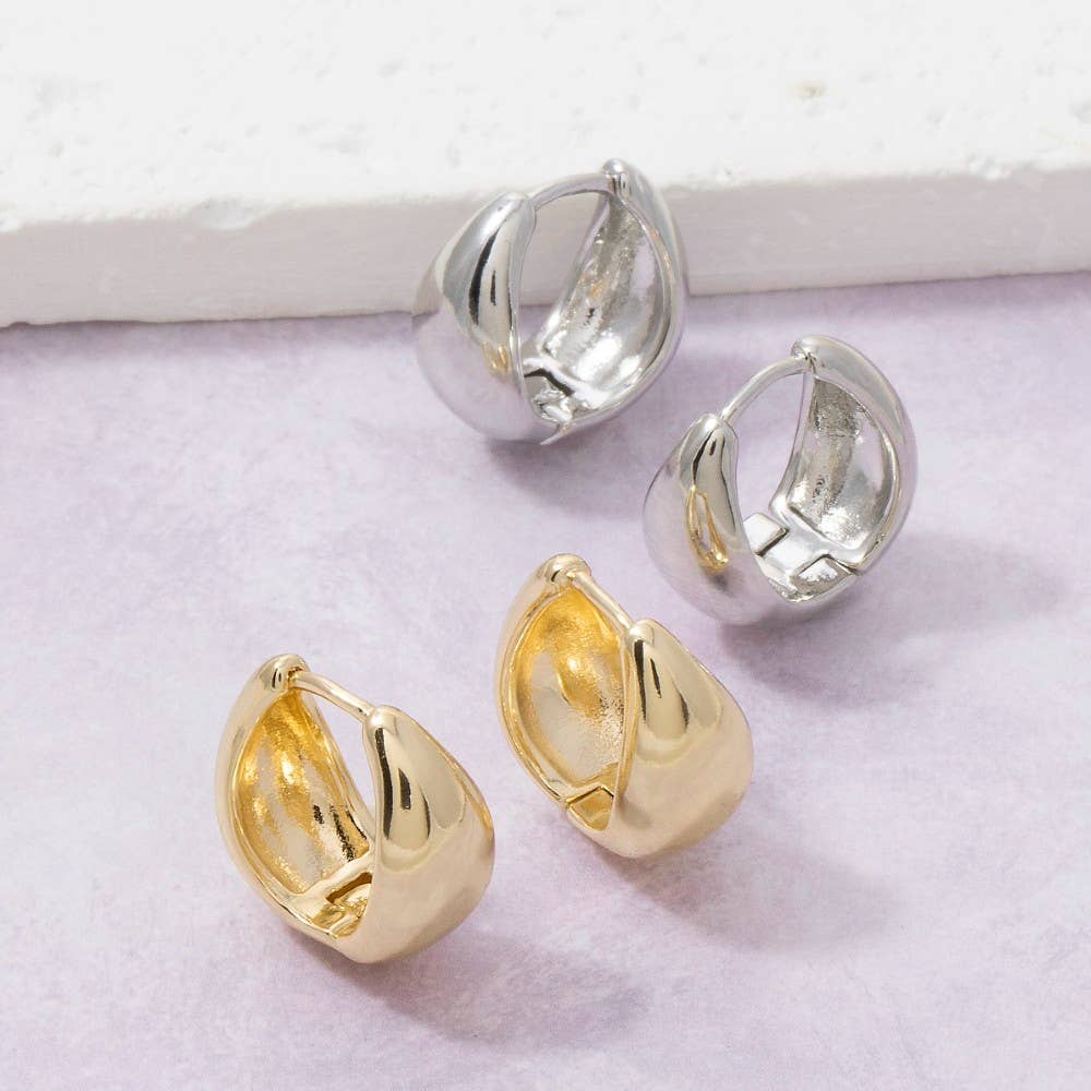 Chunky Tube Huggie Hoop Earrings