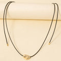 Metallic Pendant Adjustable Cord Necklace
