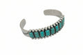 Ella Silver Metal and Turquoise Bar Cuff