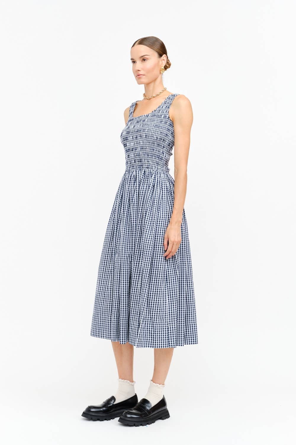 Janice Smocked Gingham Dress