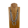 White Stone Squash Blossom Necklace