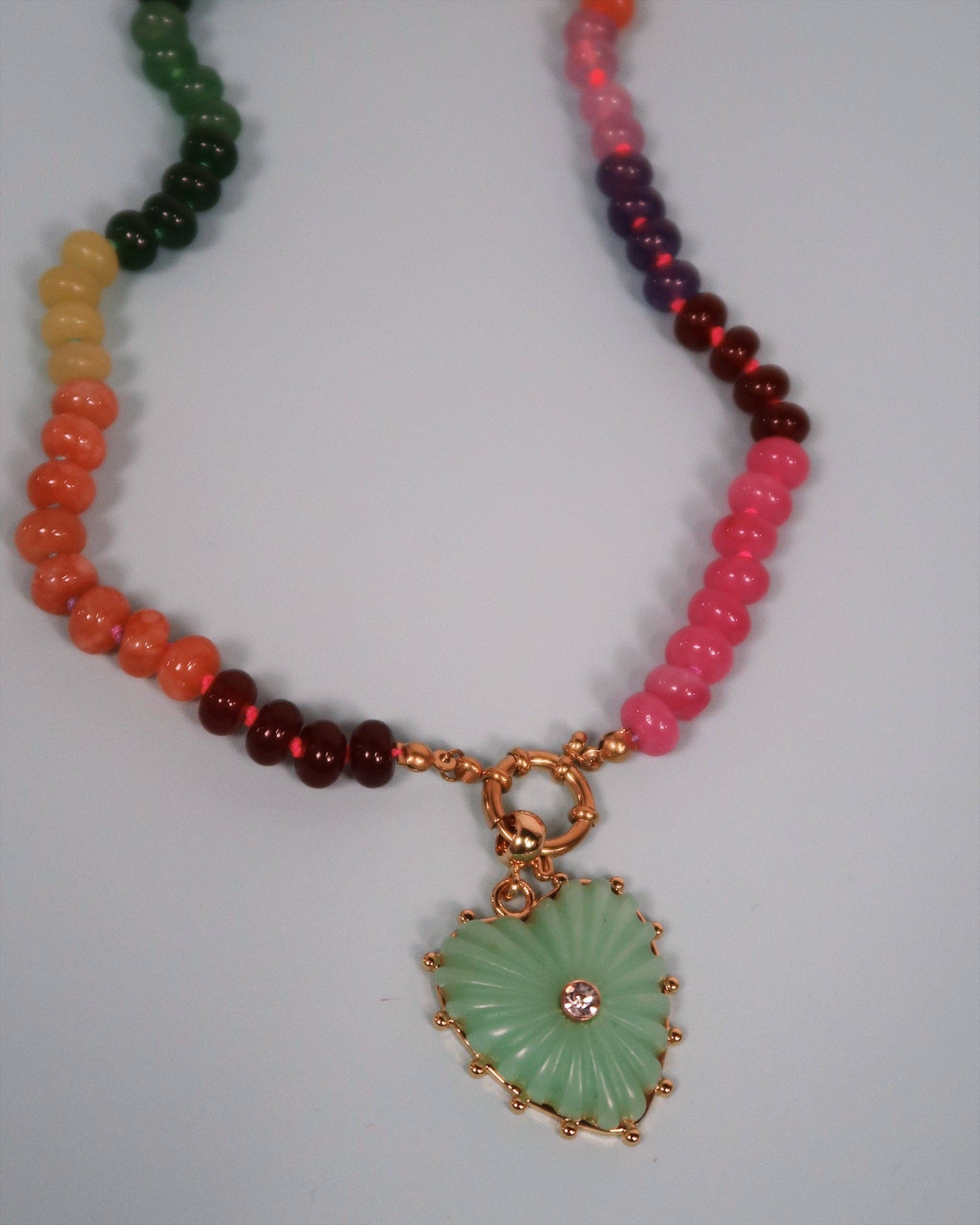 Haddie Heart Necklace : Jade
