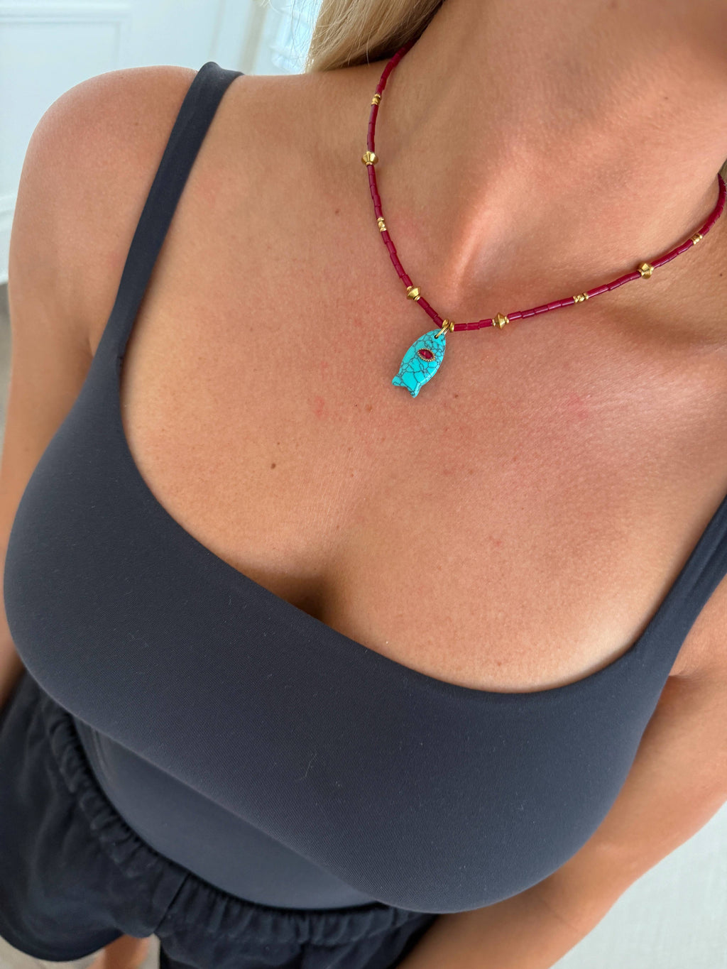 Sloane Necklace- Blue Fish
