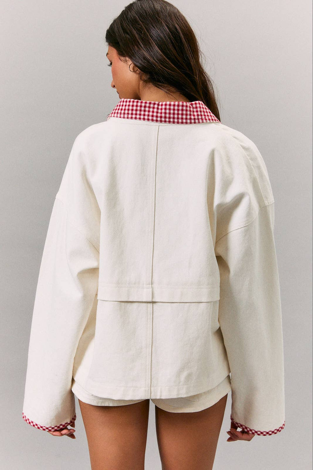 Sophie Gingham Contrast Trim Jacket