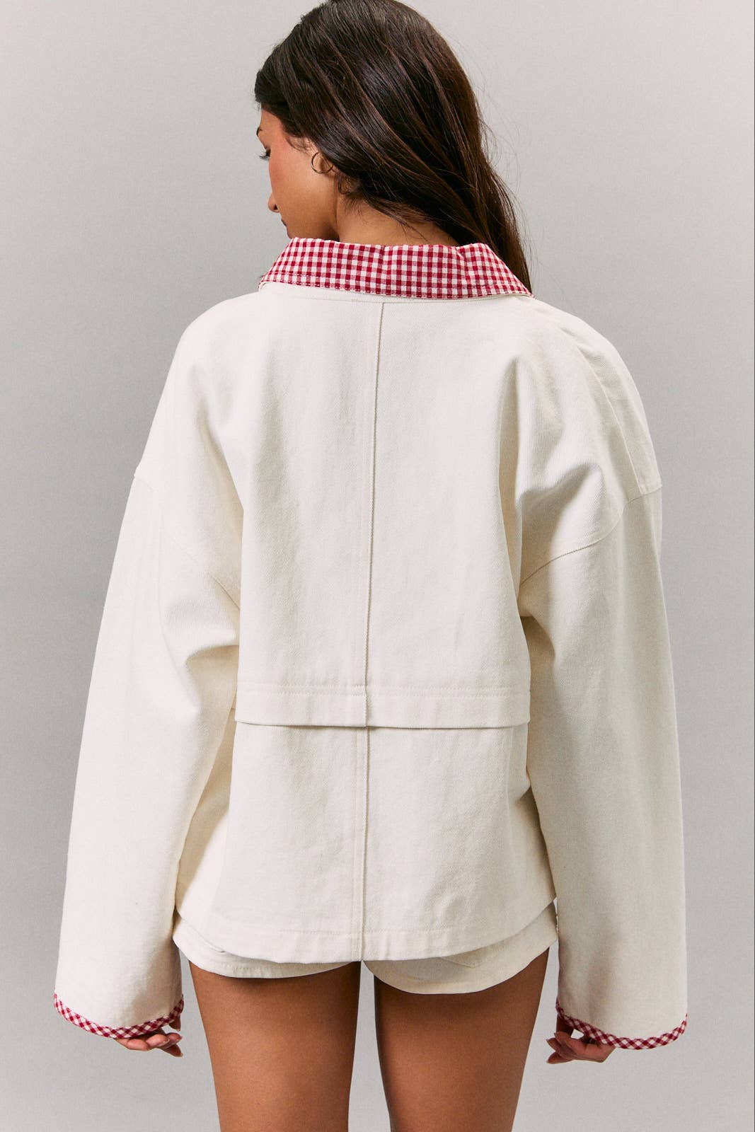 Sophie Gingham Contrast Trim Jacket