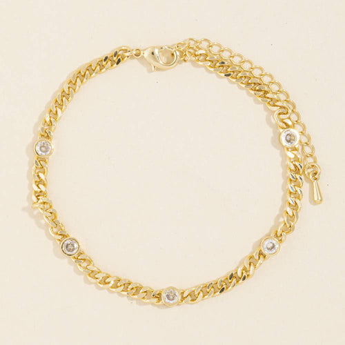 Bezel Curb Chain Bracelet