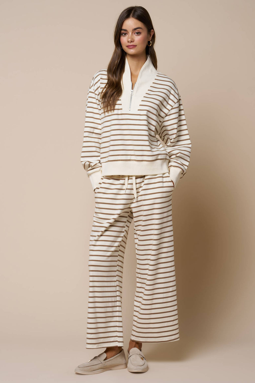 Audrey Stripe Have Zip-Up Sweatshirt