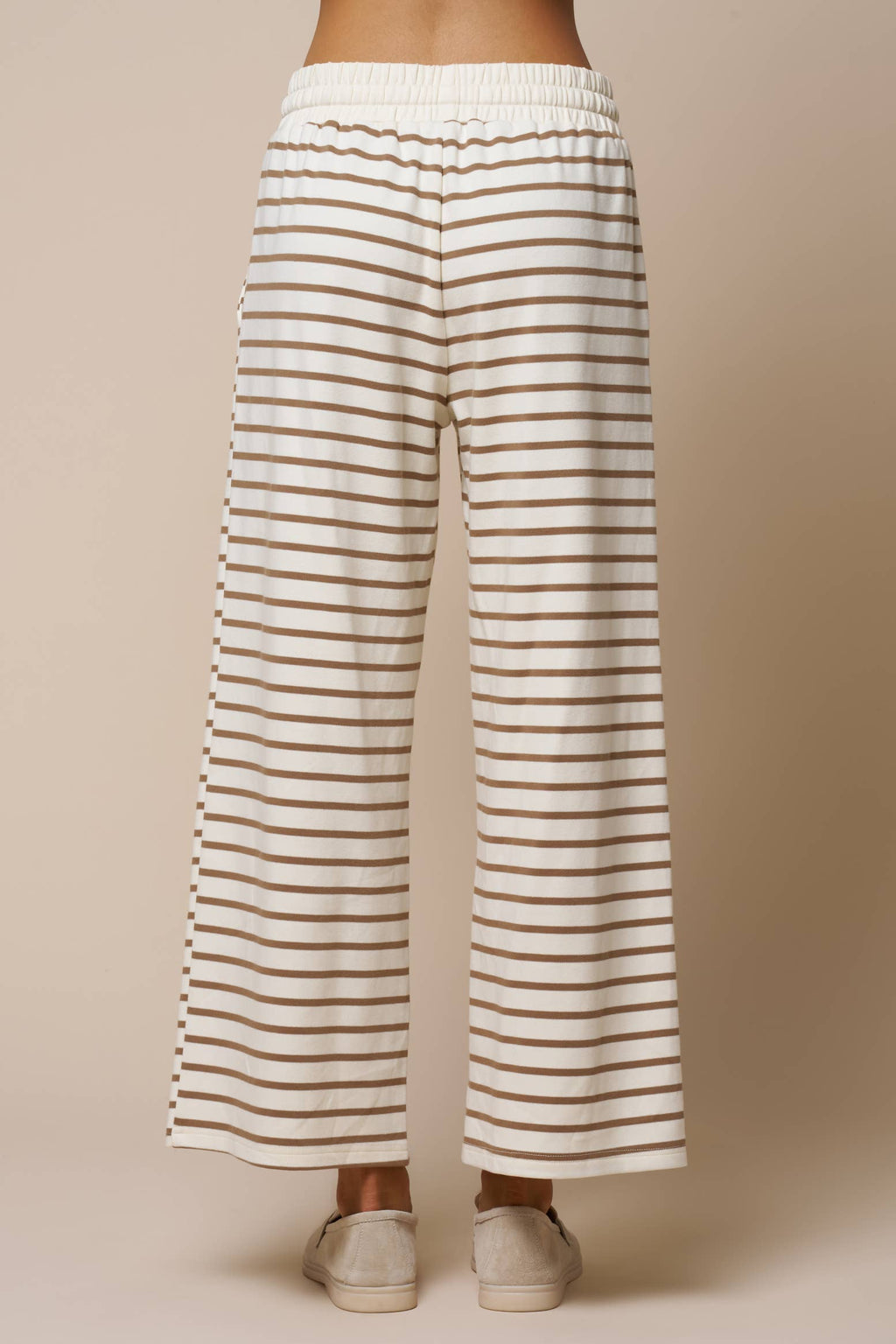 Audrey Stripe Drawstring Wide Leg Knit Pants