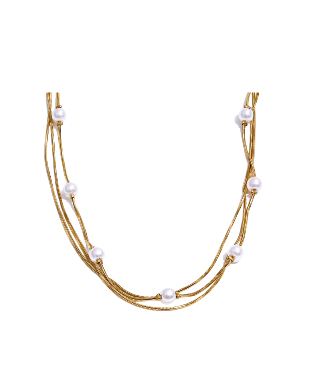 Ivy Pearl Layered Necklace: Gold