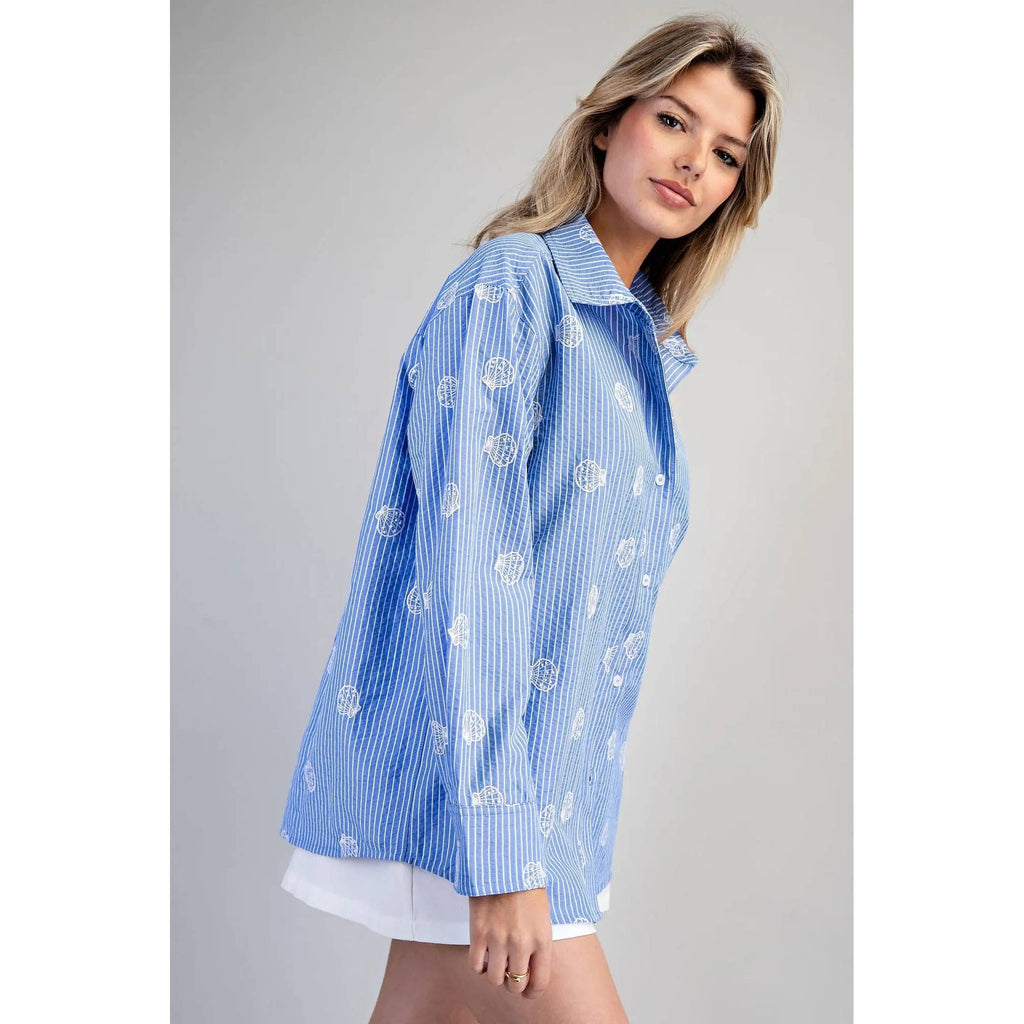 Seashell Embroidered Shirt