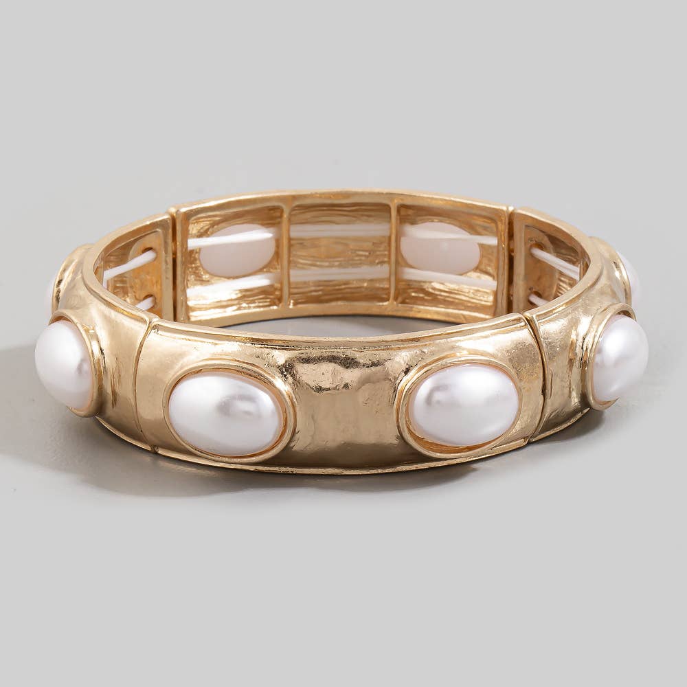 Oval Cabochon Stone Stretch Bracelet