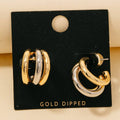 Two Tone Layered  Hoop Earrings