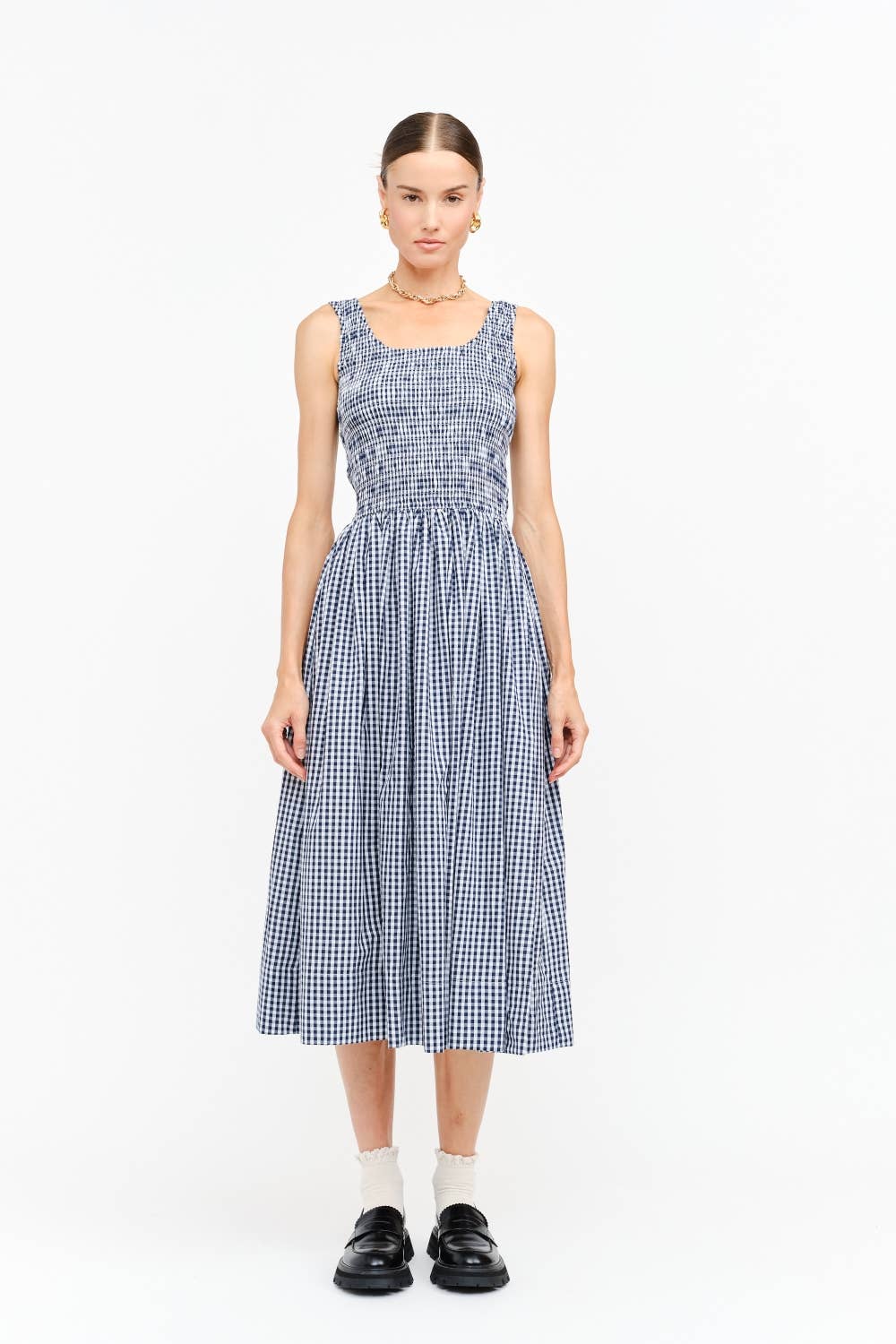 Janice Smocked Gingham Dress