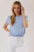 Alex Striped Puff Sleeve Sweater