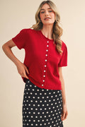 Call 'Em Red Sweater Cardi