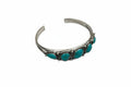 Silver Metal and Round Turquoise Stone Cuff