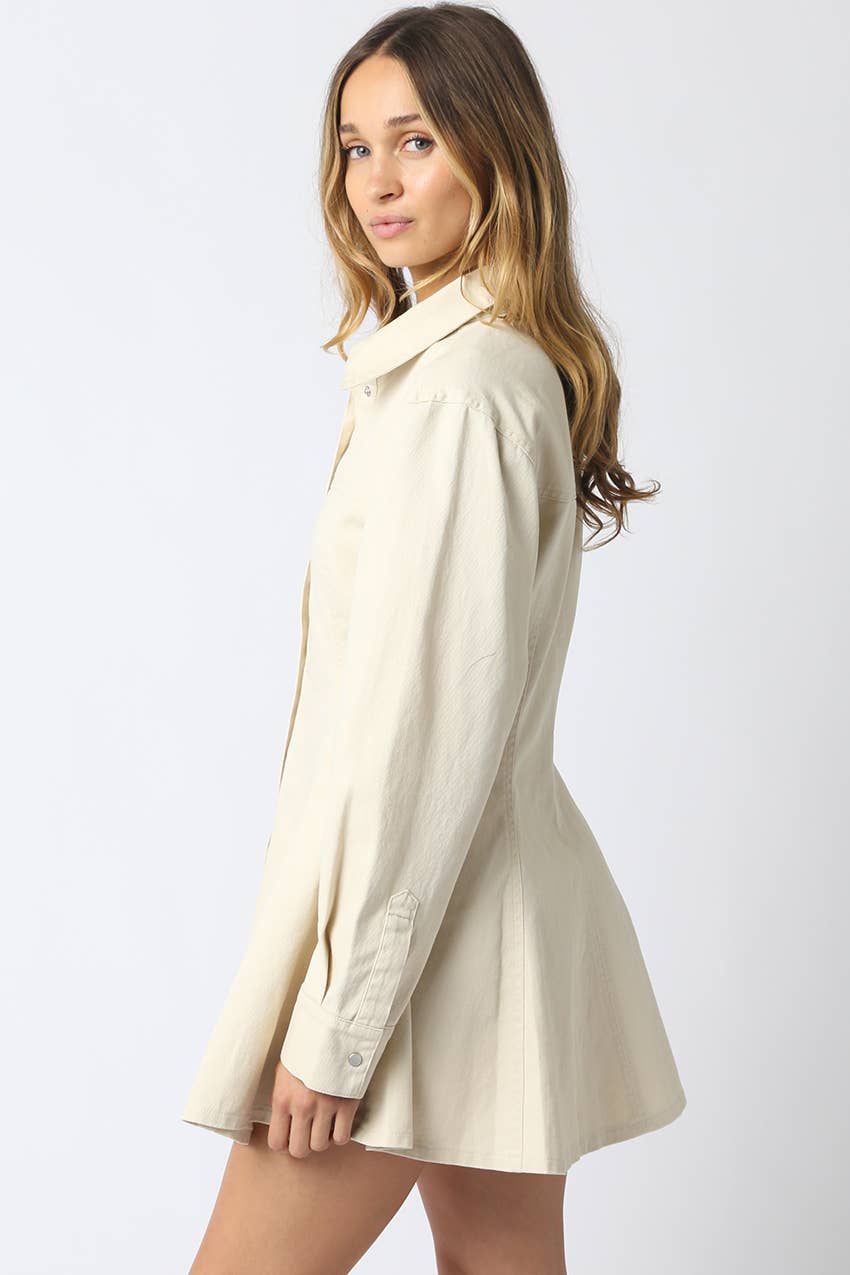 Frida Button Flare Dress