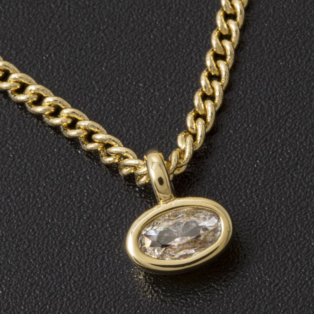 Oval Bezel Solitaire Pendant Necklace
