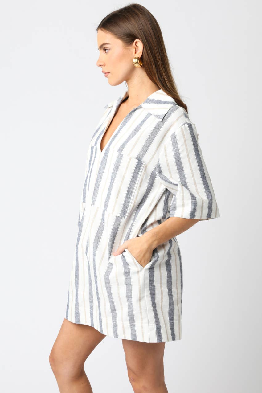 Jules Striped  Shirt Dress