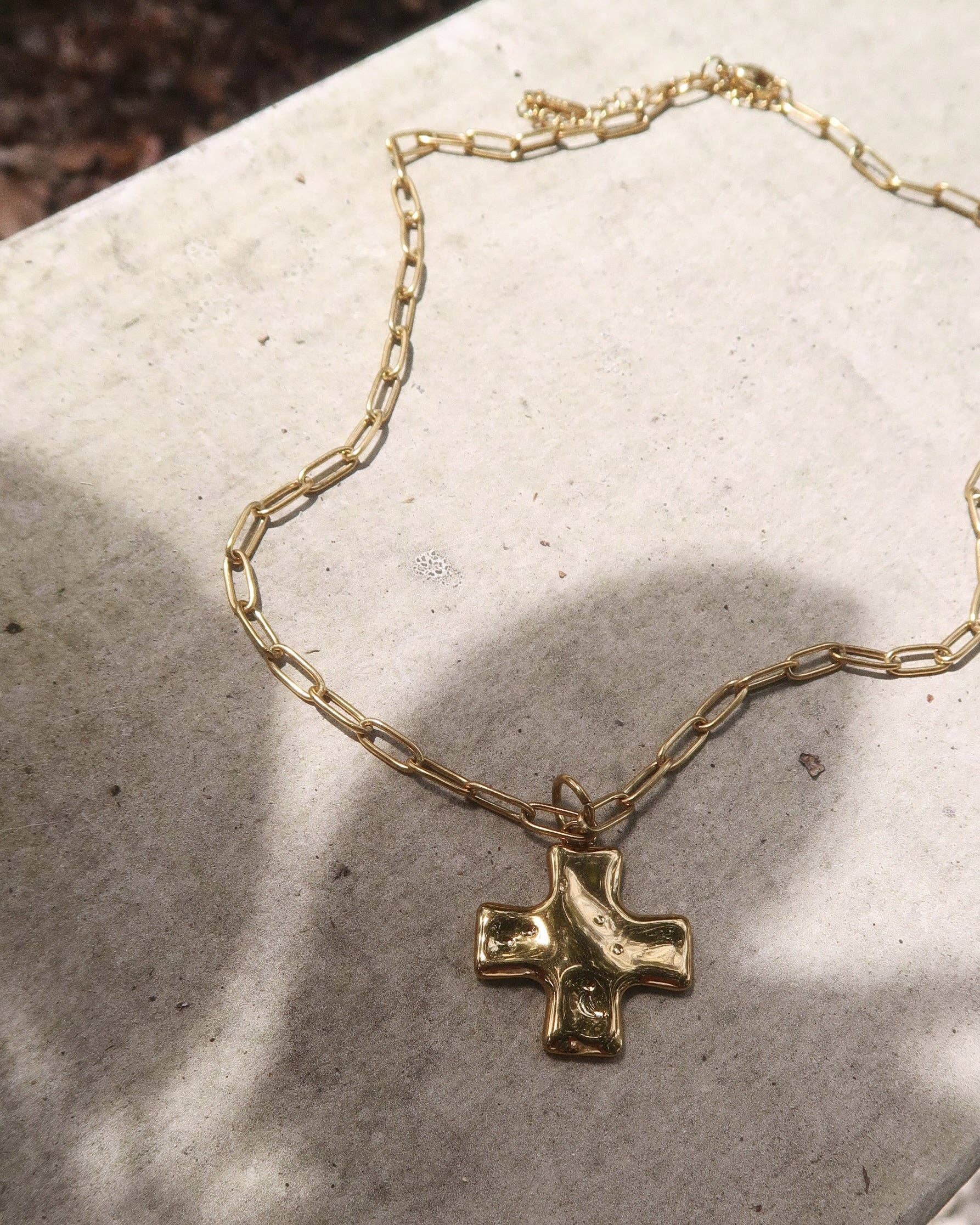 Magnolia Cross Necklace