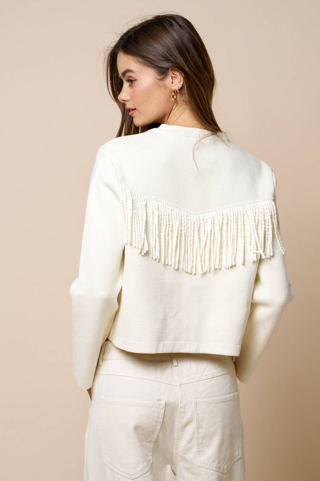 Remi Fringe Button Down Sweater