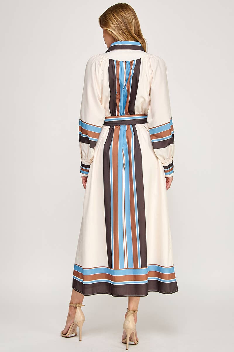 Jolene Belted Maxi Shirt Dress