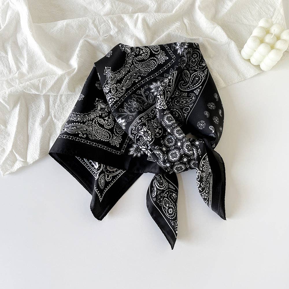 Black Satin Bandana