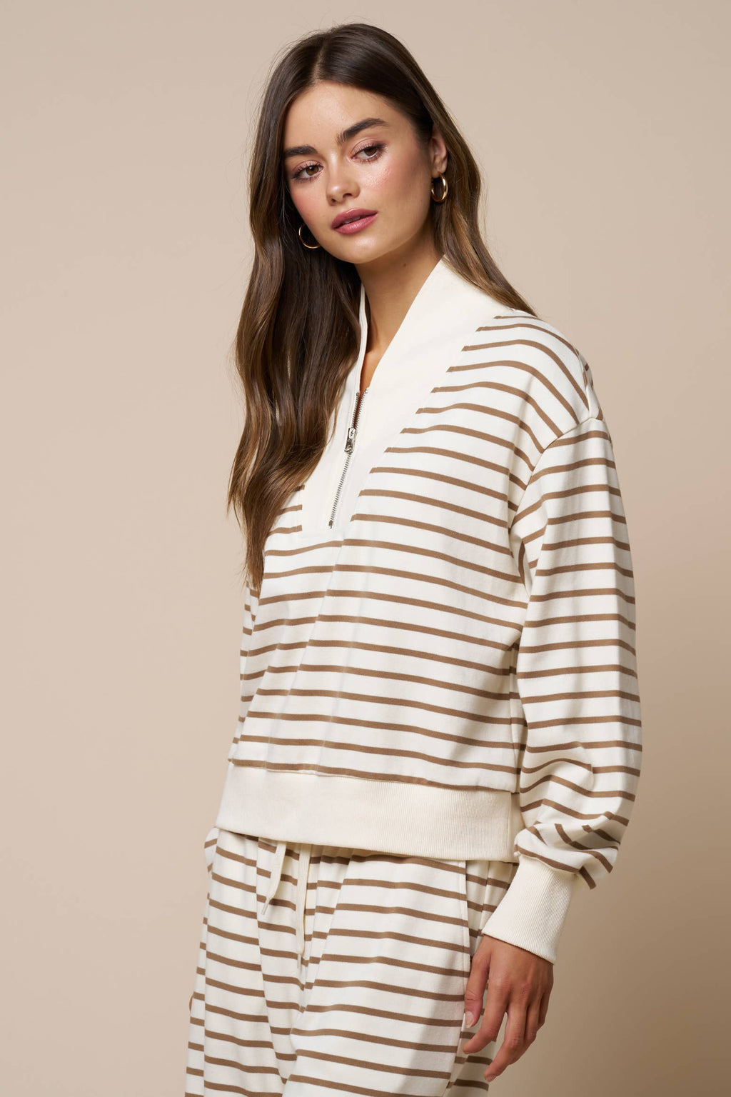 Audrey Stripe Have Zip-Up Sweatshirt