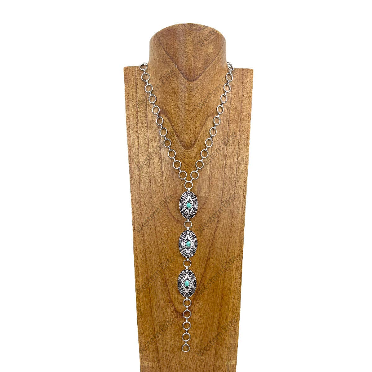 Oval Metal Flower Necklace