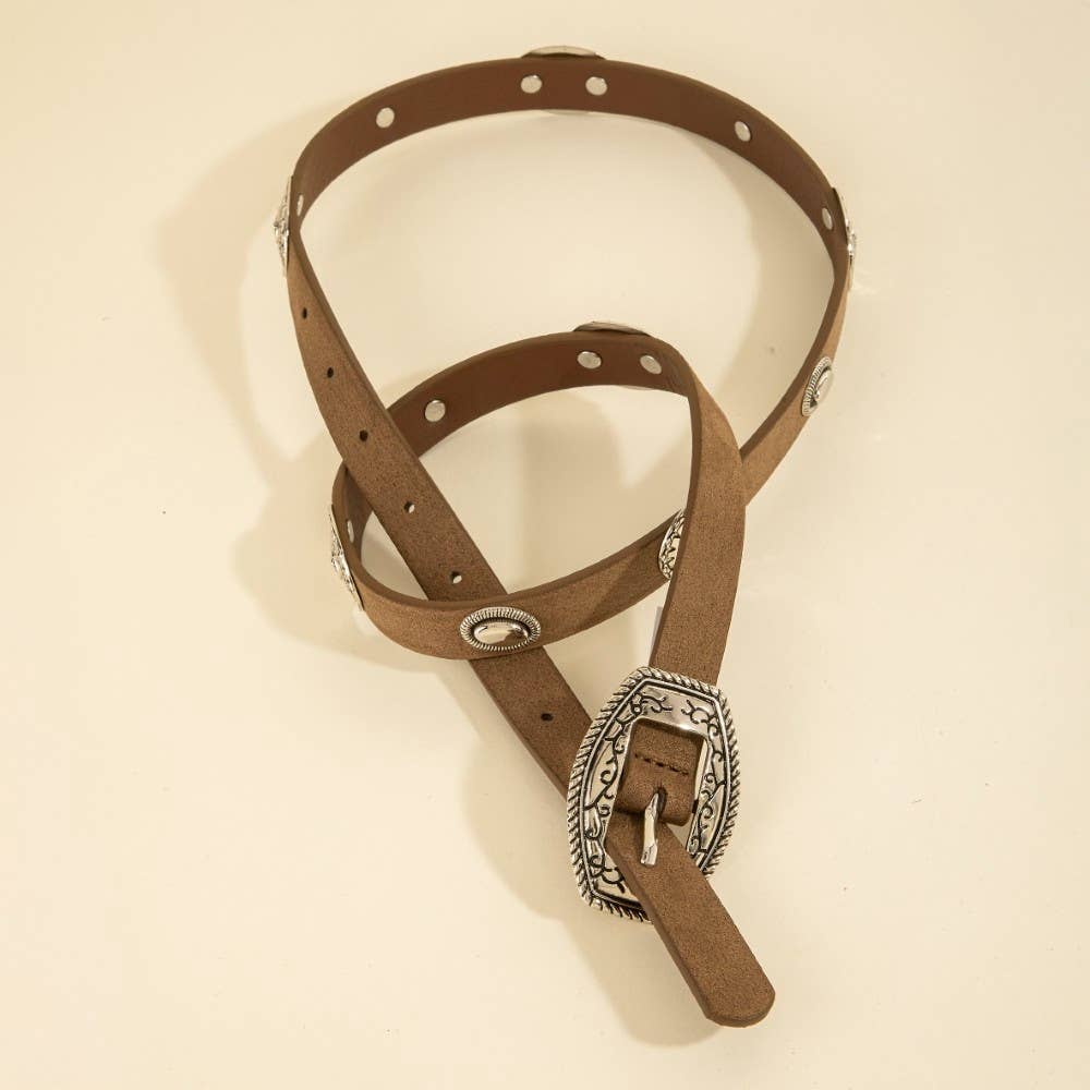 Concho Suede Western Belt
