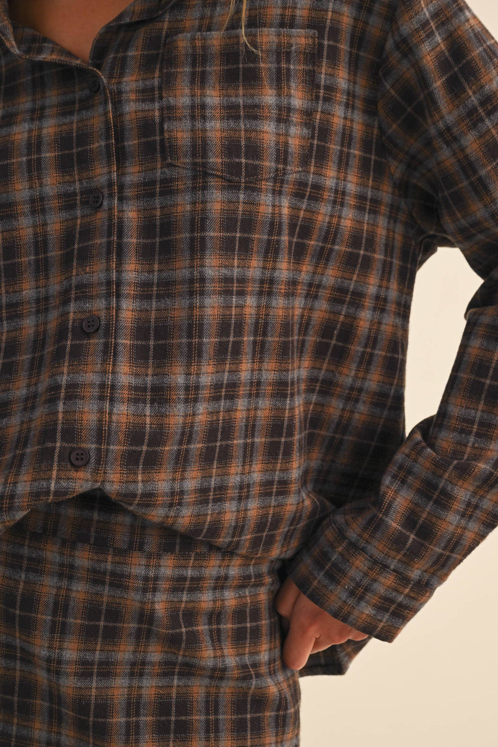 Harper Plaid Button Down and Skirt Set