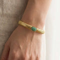 Ribbed Stone Bangle Bracelet