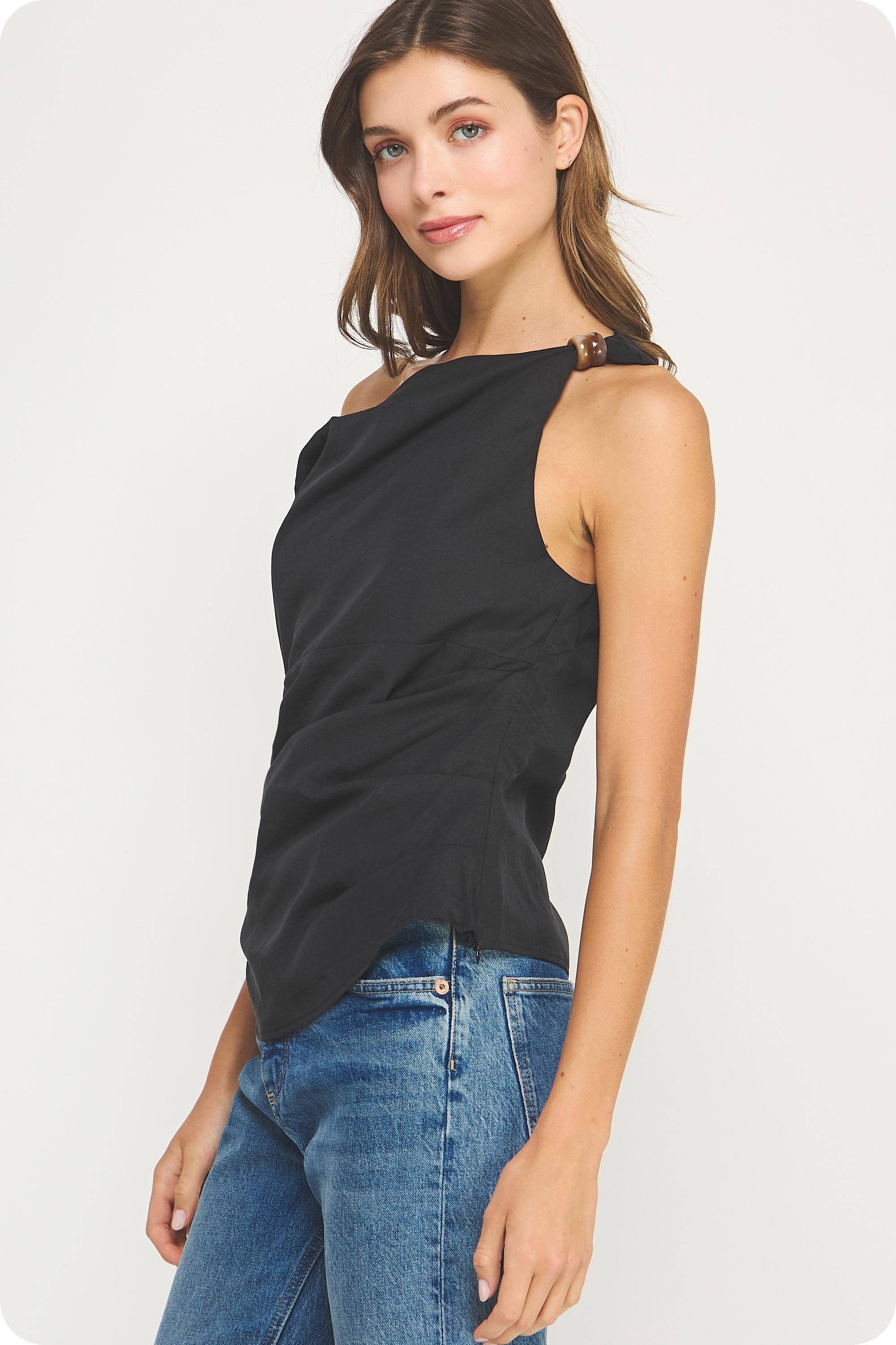 Asymmetric Twisted Bead Top