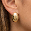 Oval Pebble Earrings: Gold
