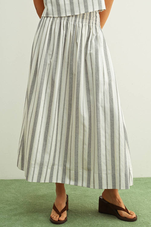 Blake Smocked Stripe Skirt